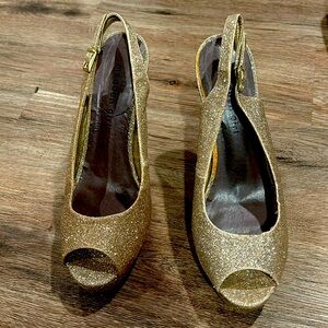 Gold glitter madden girl heels